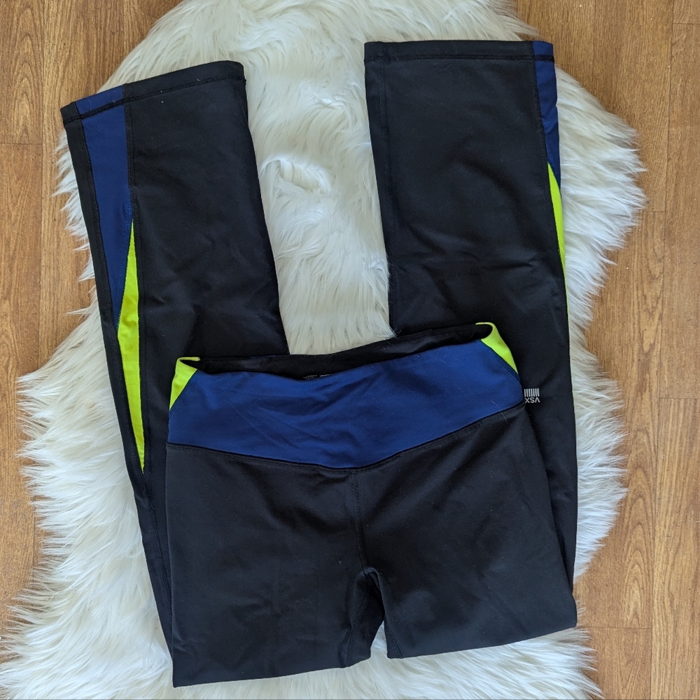Victoria's Secret Sport Supermodel Pant Blue And Neon Green Yellow SHORT